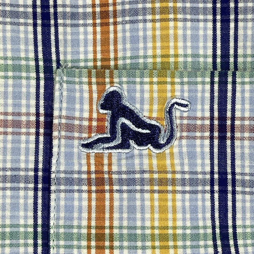 Drunknmunky Shirt Mens XXL Multicolor Plaid‎ Made In UAE Hip Hop Skater Monkey